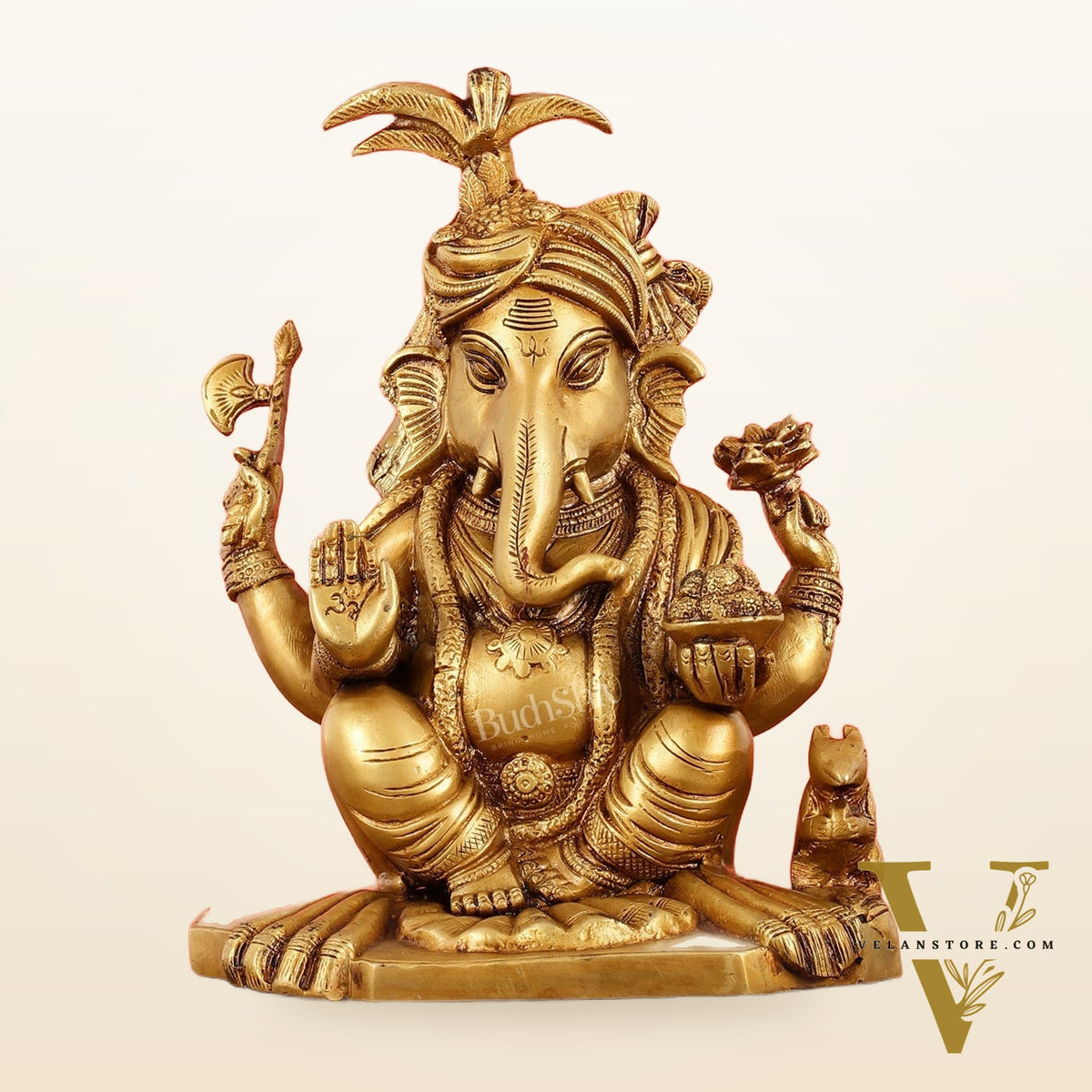 Brass Superfine Lord Ganesha Idol - 8.5 Inch Height