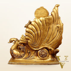 Brass Superfine Lord Ganesha Idol on Swan Chariot - 21.5 Inches