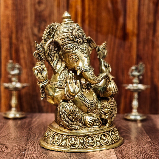 Brass Superfine Lord Ganesha Idol 15 inch