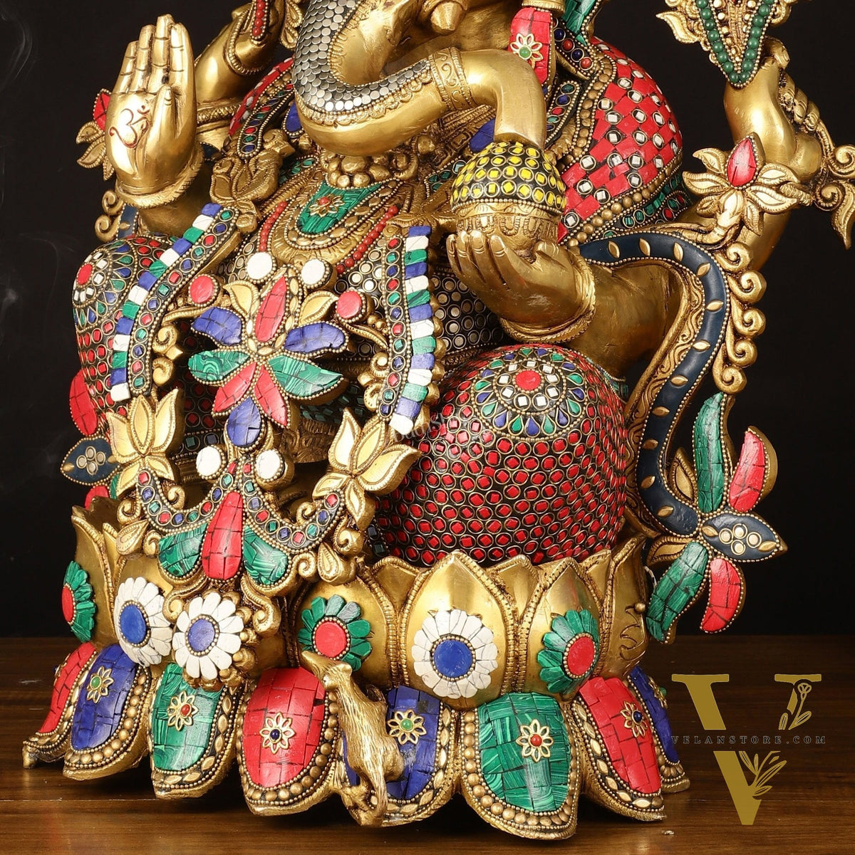 Brass Superfine Lord Ganesha Idol with Lotus - 24" Height