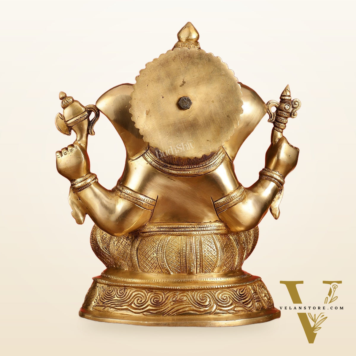 Brass Superfine Lord Ganesha Idol with right side trunk 15 inch