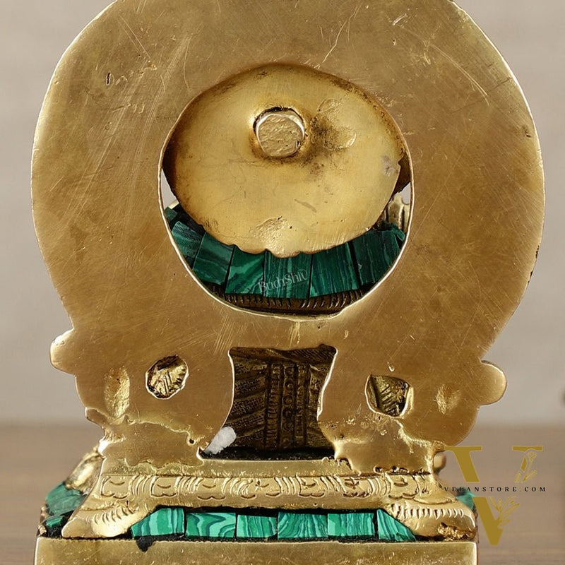 Brass Superfine Lord Ganesha idol with stonework 6"