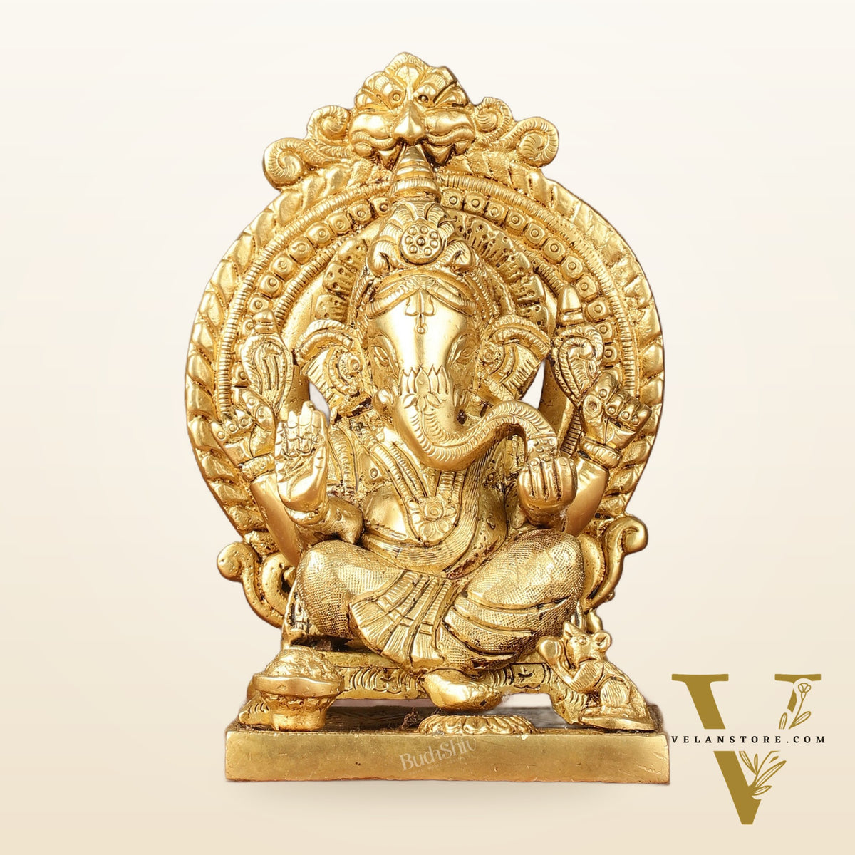 Brass Superfine Lord Ganesha idol with Thiruvarchi ( frame ) 6"