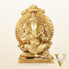 Brass Superfine Lord Ganesha idol with Thiruvarchi ( frame ) 6"