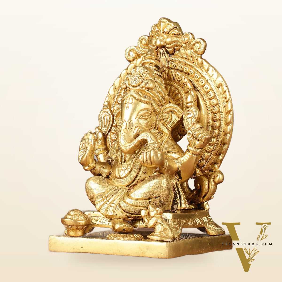 Brass Superfine Lord Ganesha idol with Thiruvarchi ( frame ) 6"