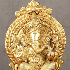 Brass Superfine Lord Ganesha idol with Thiruvarchi ( frame ) 6"