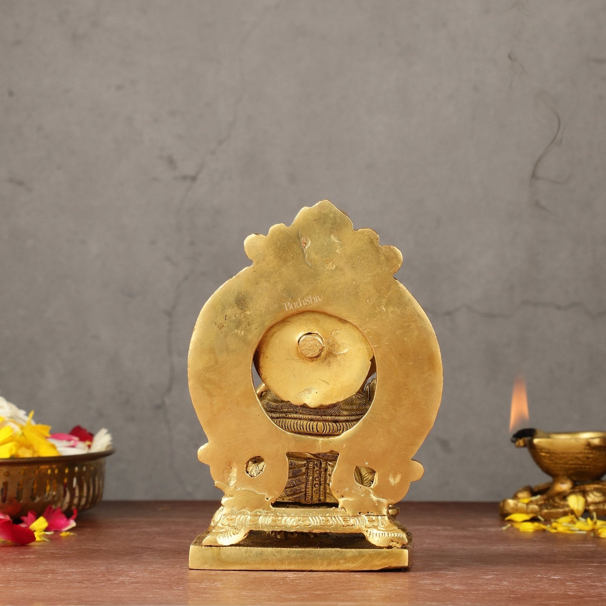 Brass Superfine Lord Ganesha idol with Thiruvarchi ( frame ) 6"