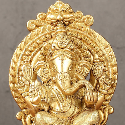 Brass Superfine Lord Ganesha idol with Thiruvarchi ( frame ) 6"