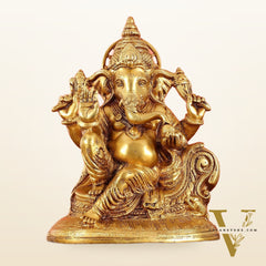 Brass Superfine Lord Ganesha Murti - 10 Inch idol