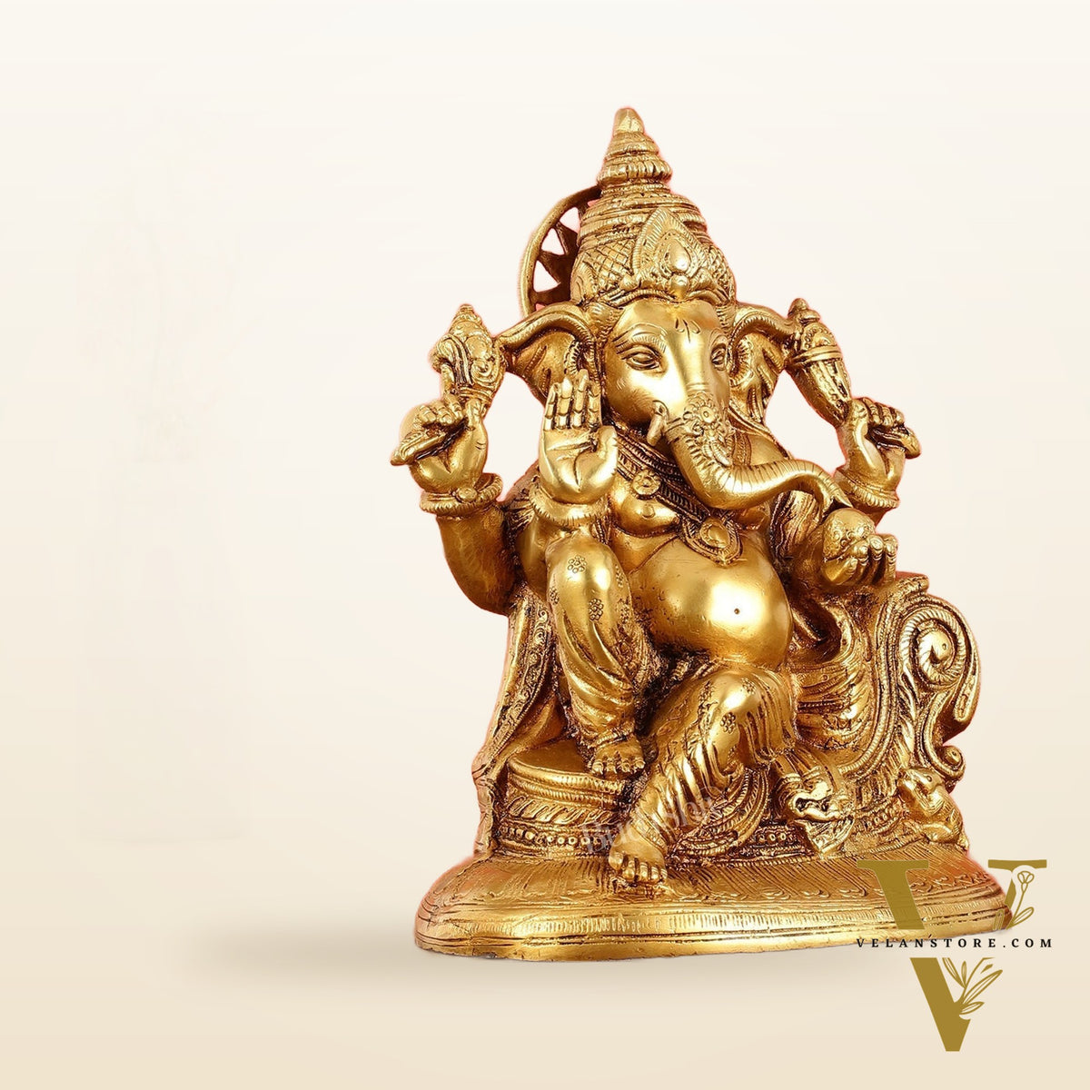 Brass Superfine Lord Ganesha Murti - 10 Inch idol