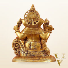 Brass Superfine Lord Ganesha Murti - 10 Inch idol