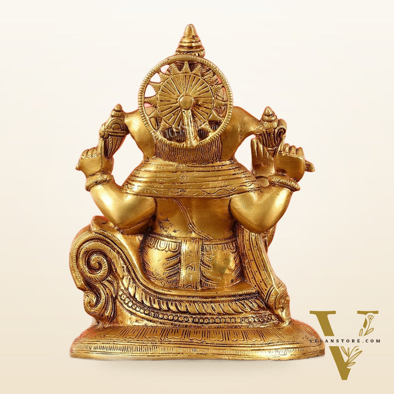 Brass Superfine Lord Ganesha Murti - 10 Inch idol