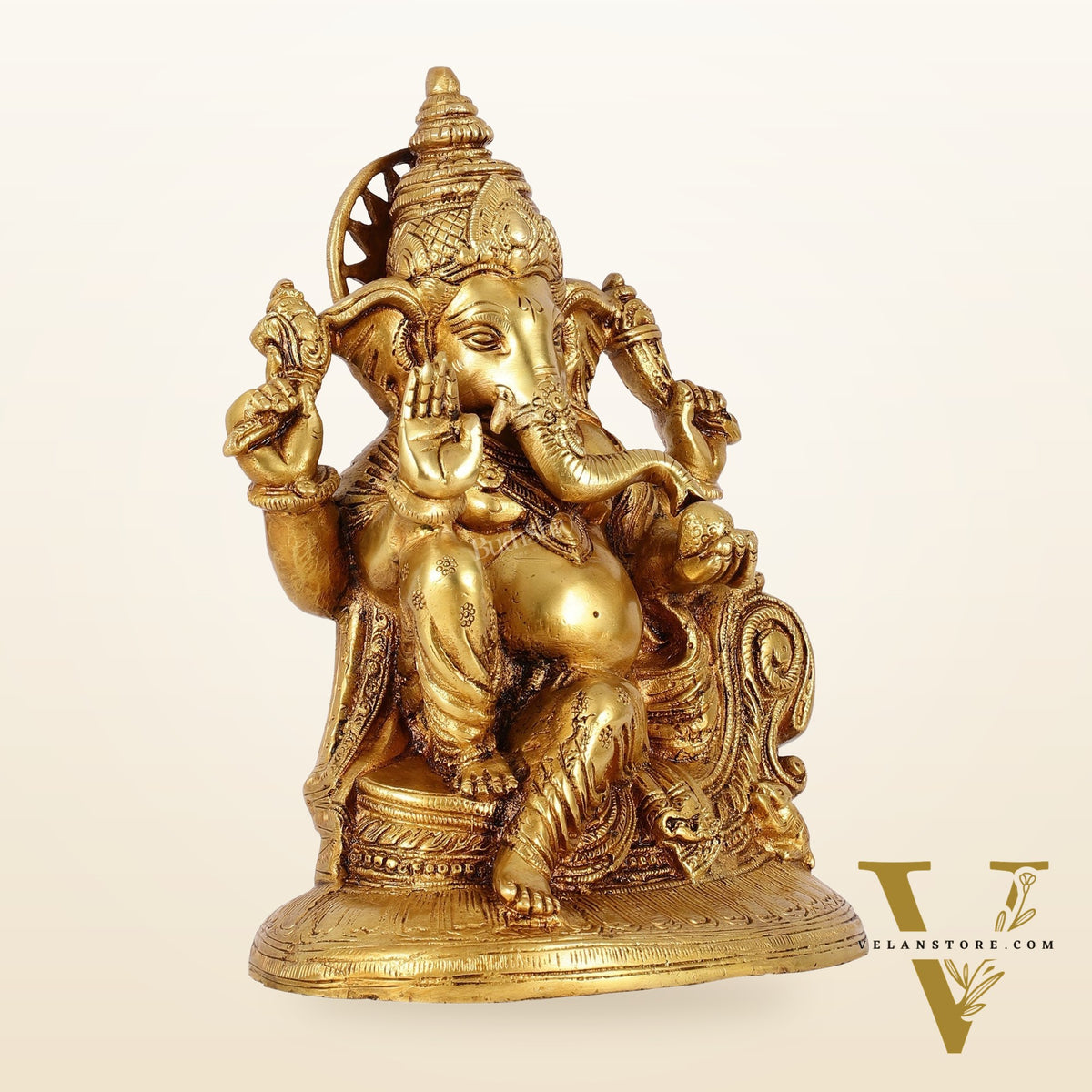 Brass Superfine Lord Ganesha Murti - 10 Inch idol