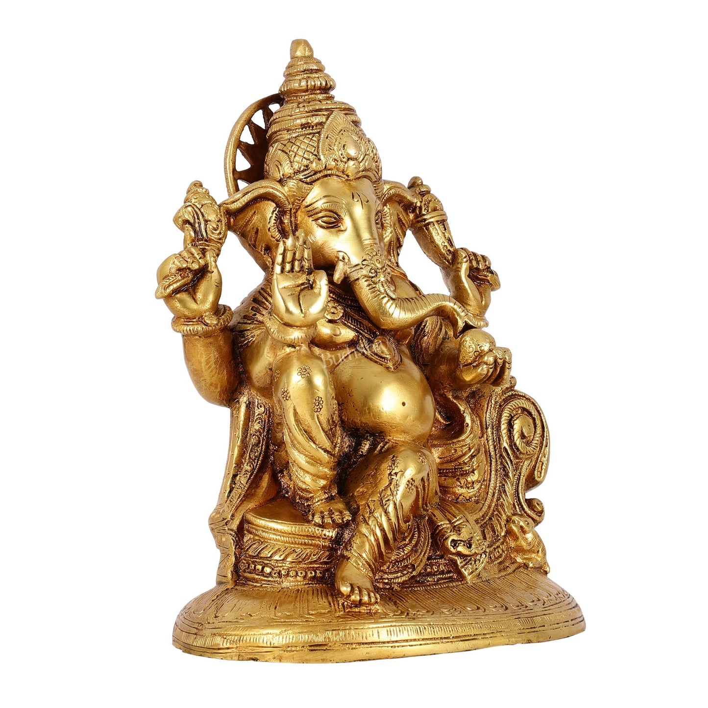 Brass Superfine Lord Ganesha Murti - 10 Inch idol