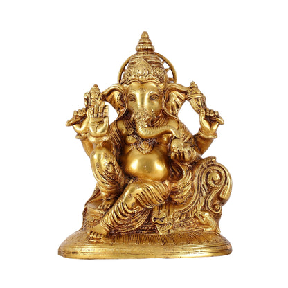 Brass Superfine Lord Ganesha Murti - 10 Inch idol