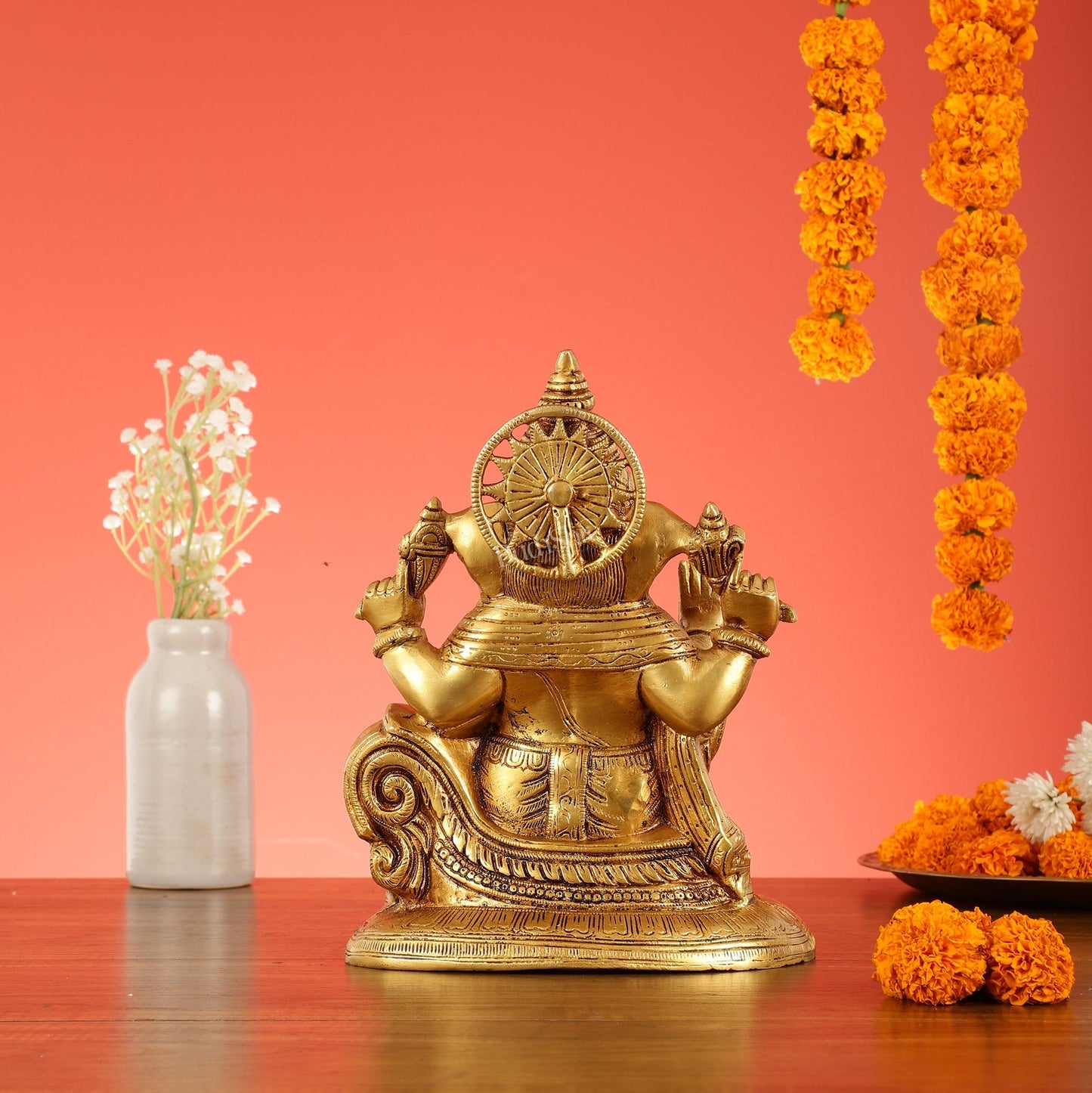 Brass Superfine Lord Ganesha Murti - 10 Inch idol