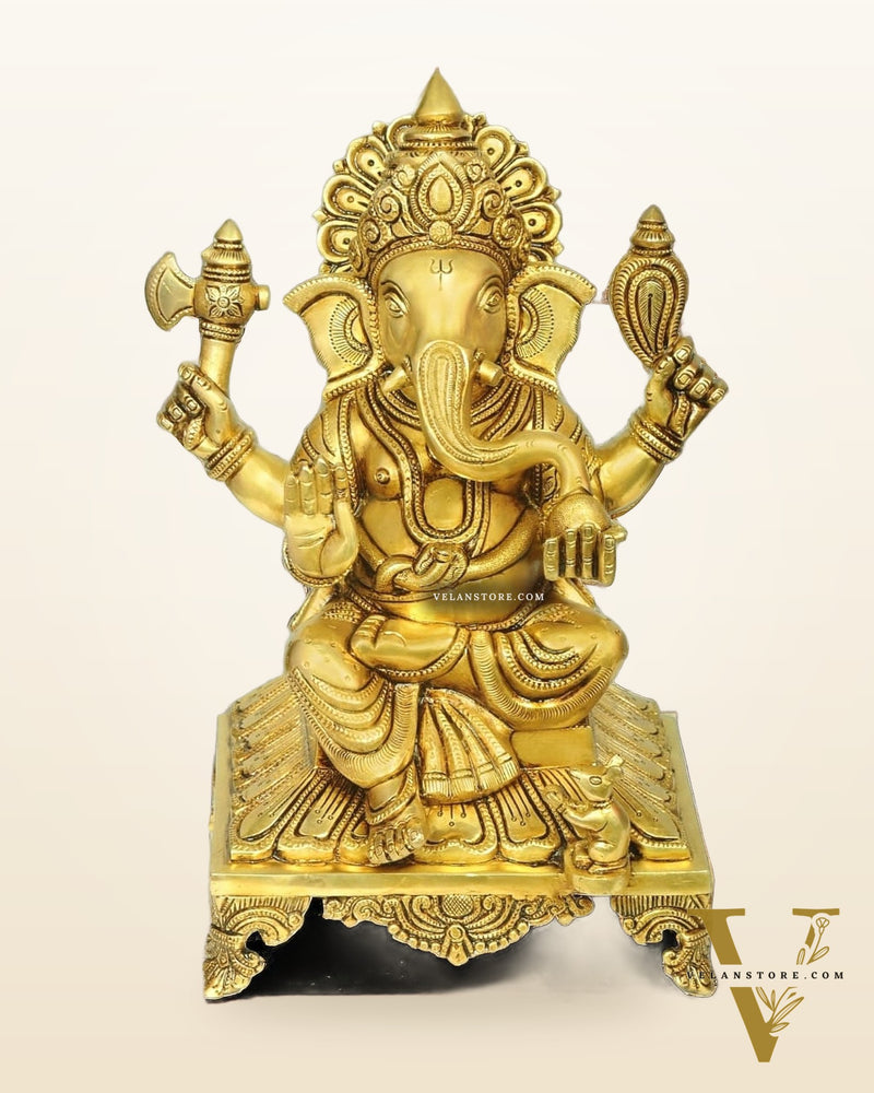 Brass Superfine Lord Ganesha statue 14 inch