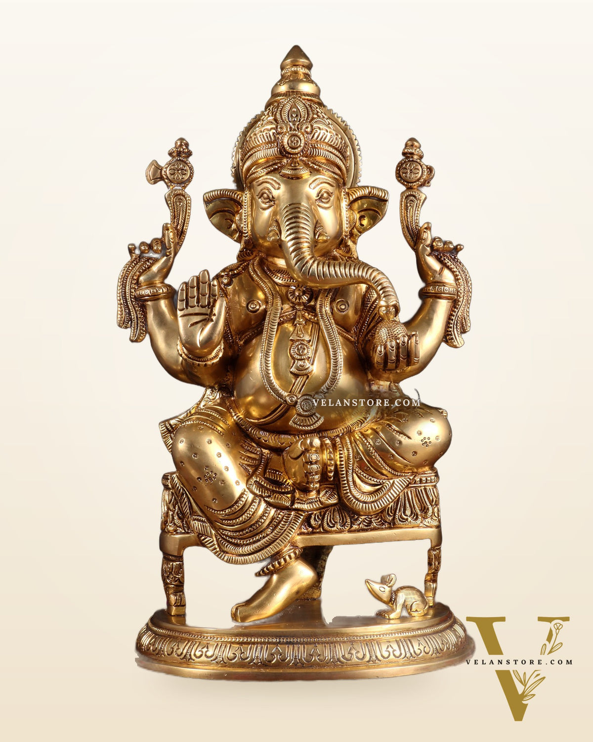 Brass Superfine Lord Ganesha Statue - 15.5"