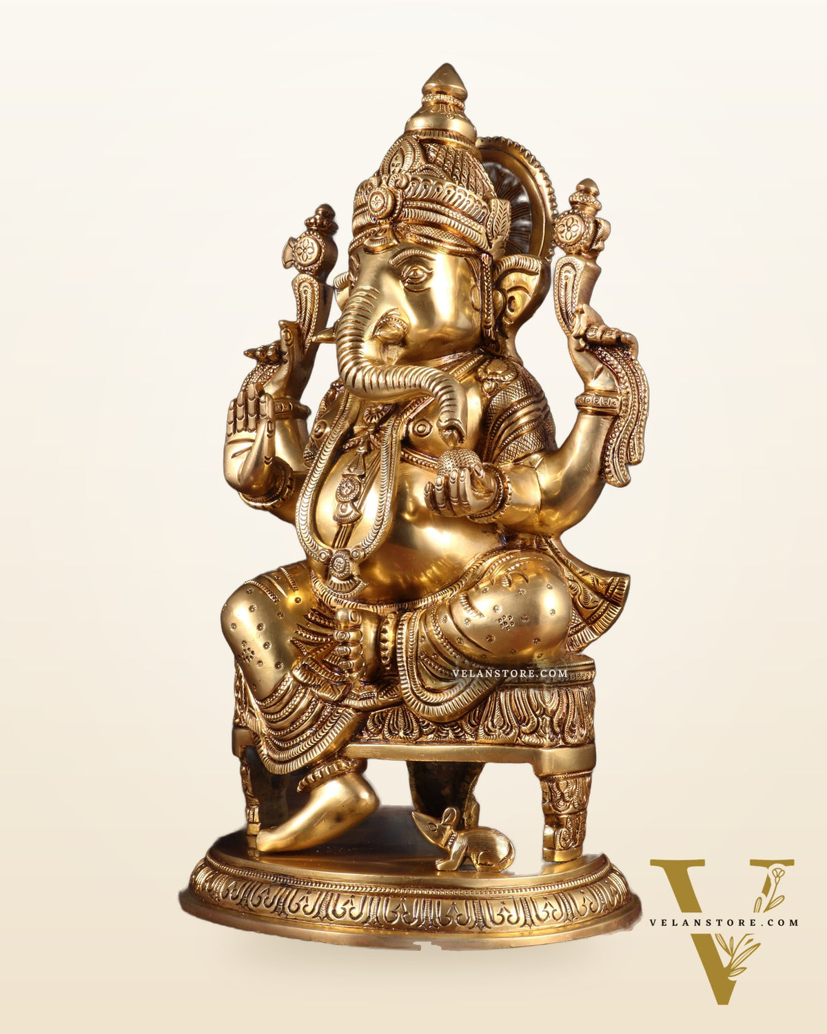 Brass Superfine Lord Ganesha Statue - 15.5"