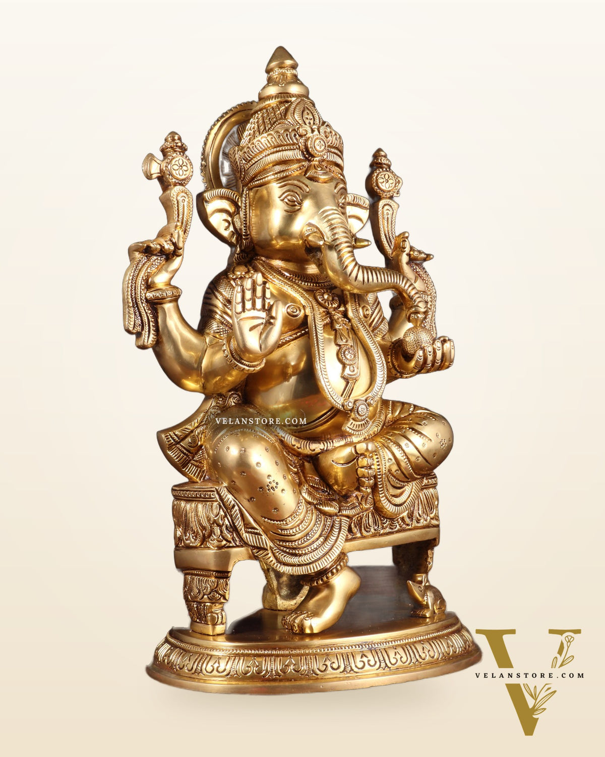 Brass Superfine Lord Ganesha Statue - 15.5"