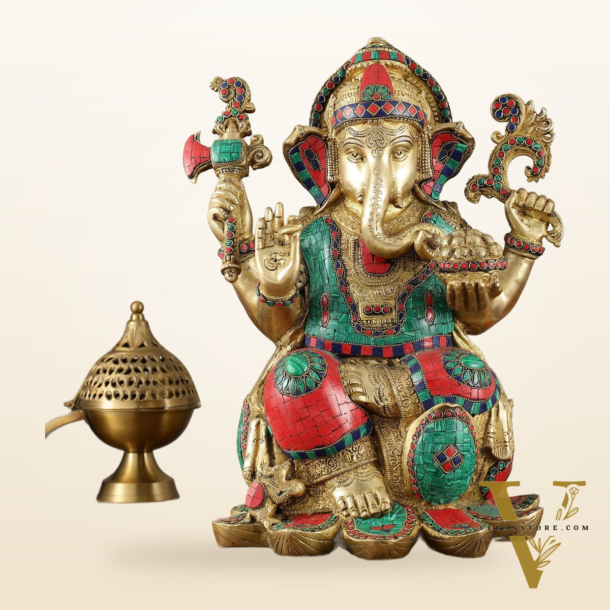 Brass Superfine Lord Ganesha Statue - 16 Inch stonework