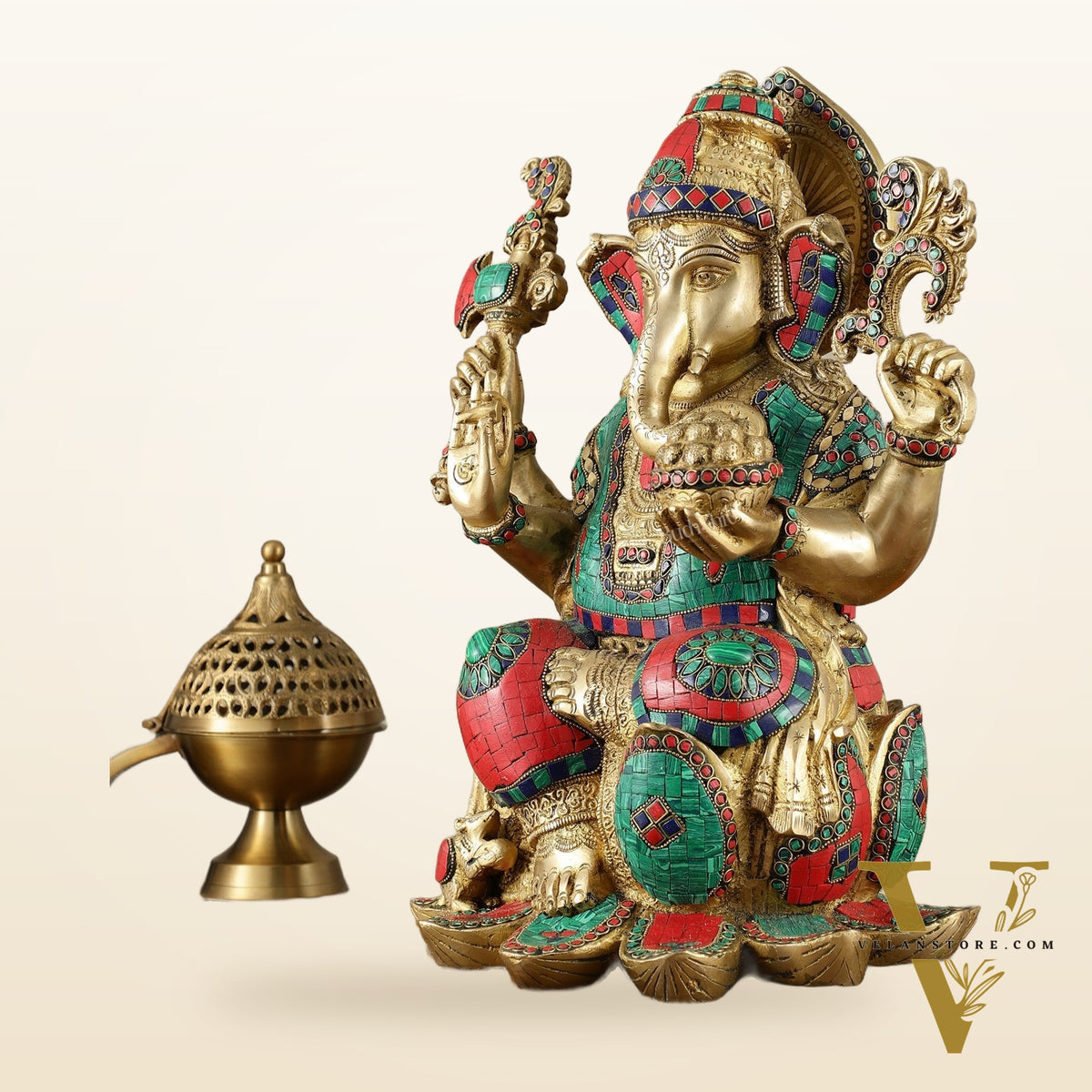 Brass Superfine Lord Ganesha Statue - 16 Inch stonework