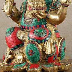 Brass Superfine Lord Ganesha Statue - 16 Inch stonework