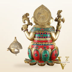 Brass Superfine Lord Ganesha Statue - 16 Inch stonework