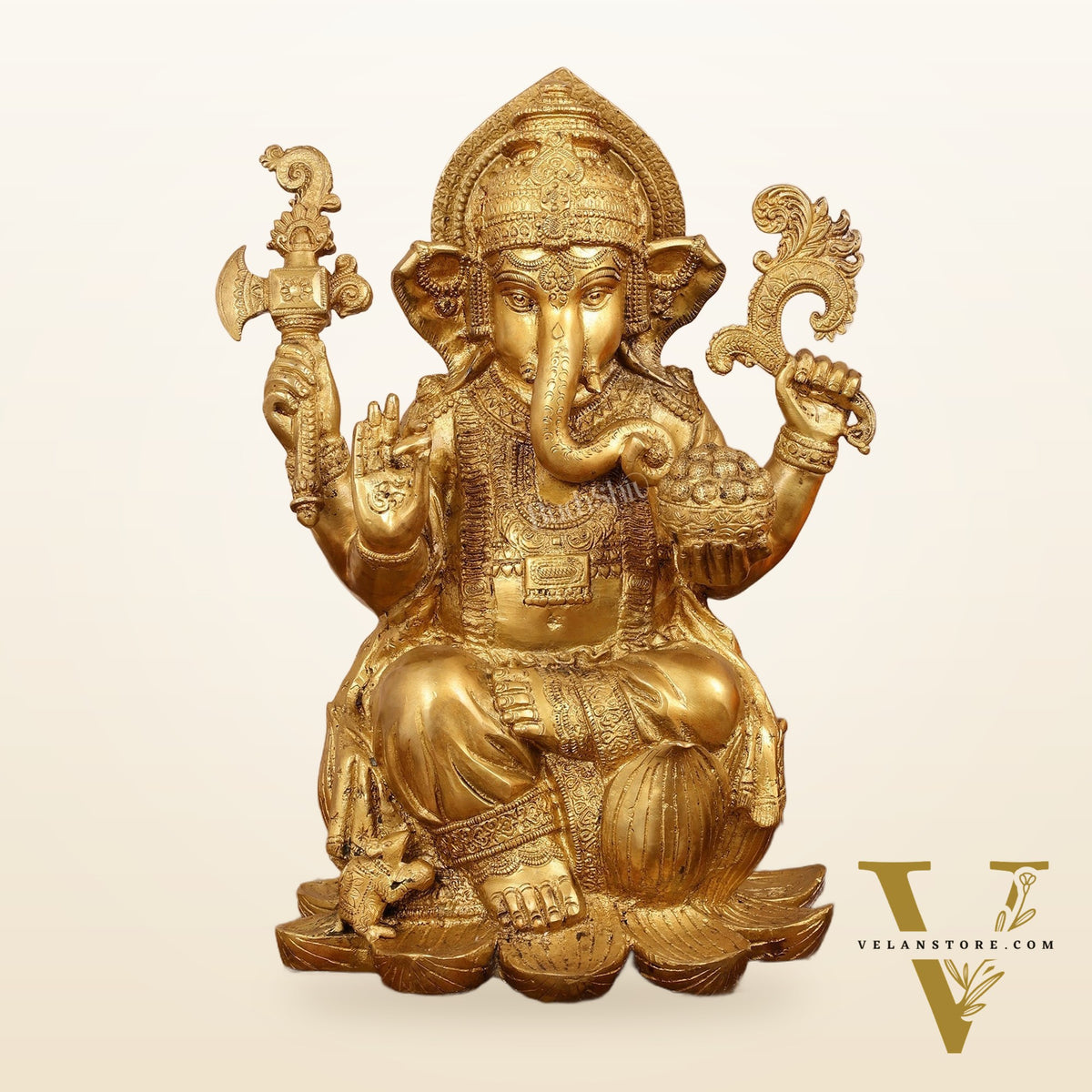 Brass Superfine Lord Ganesha Statue - 16 Inch