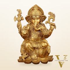 Brass Superfine Lord Ganesha Statue - 16 Inch
