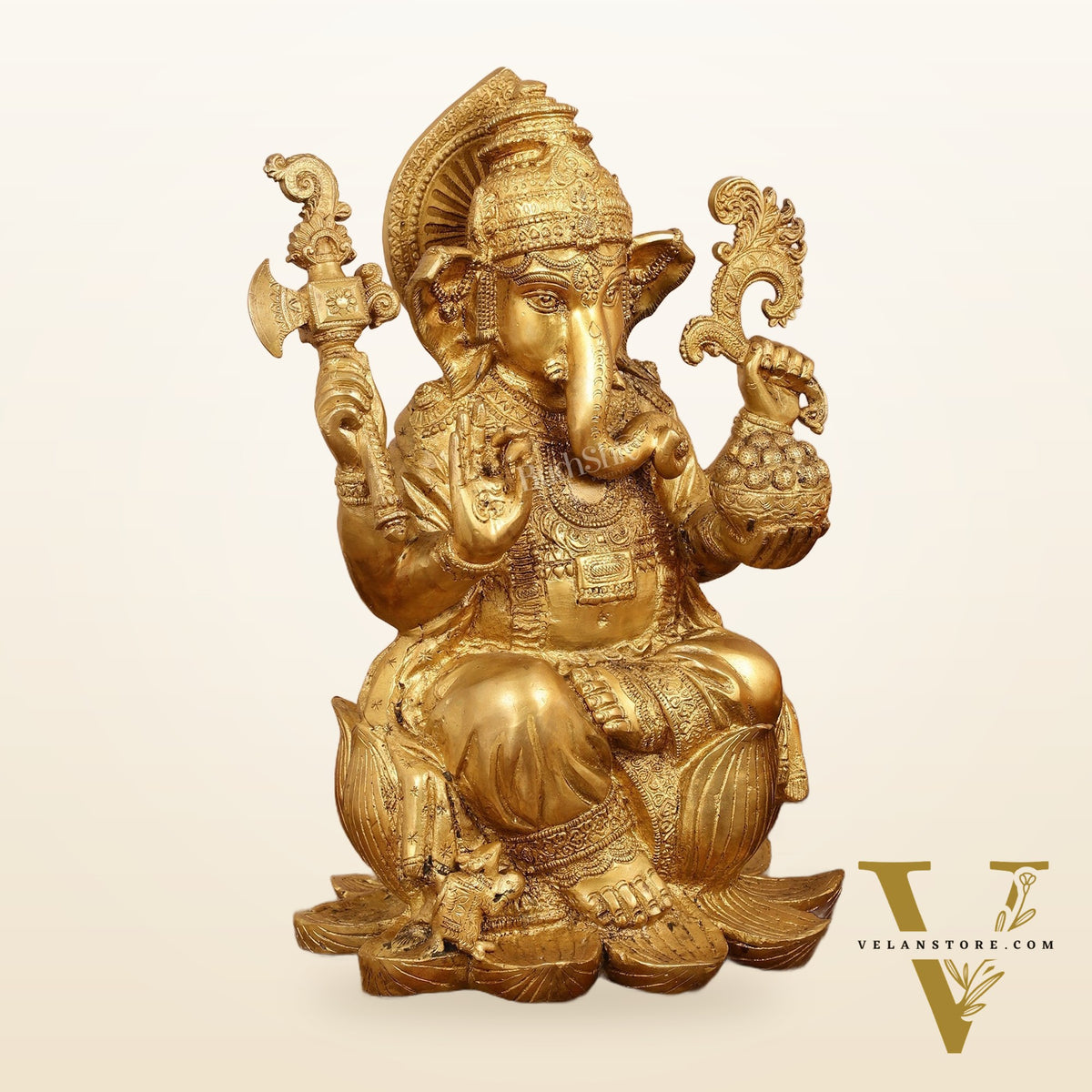 Brass Superfine Lord Ganesha Statue - 16 Inch