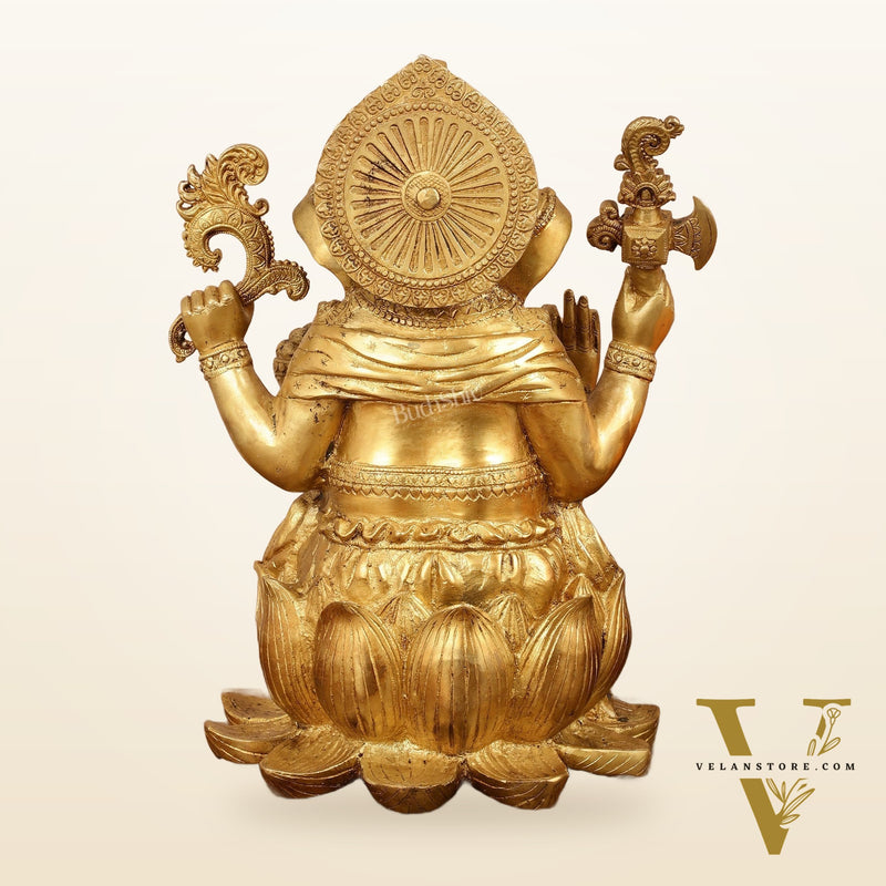 Brass Superfine Lord Ganesha Statue - 16 Inch