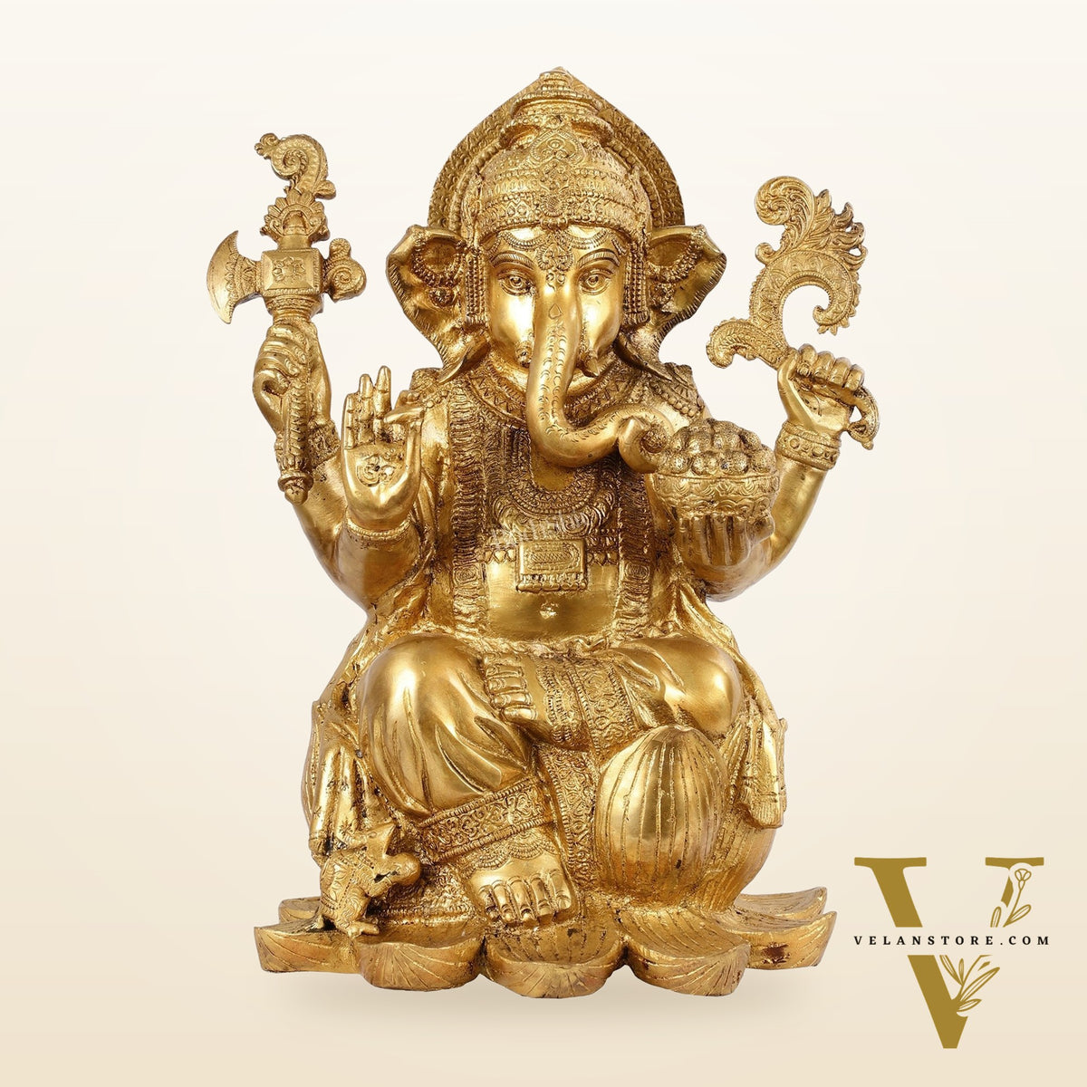 Brass Superfine Lord Ganesha Statue - 16 Inch