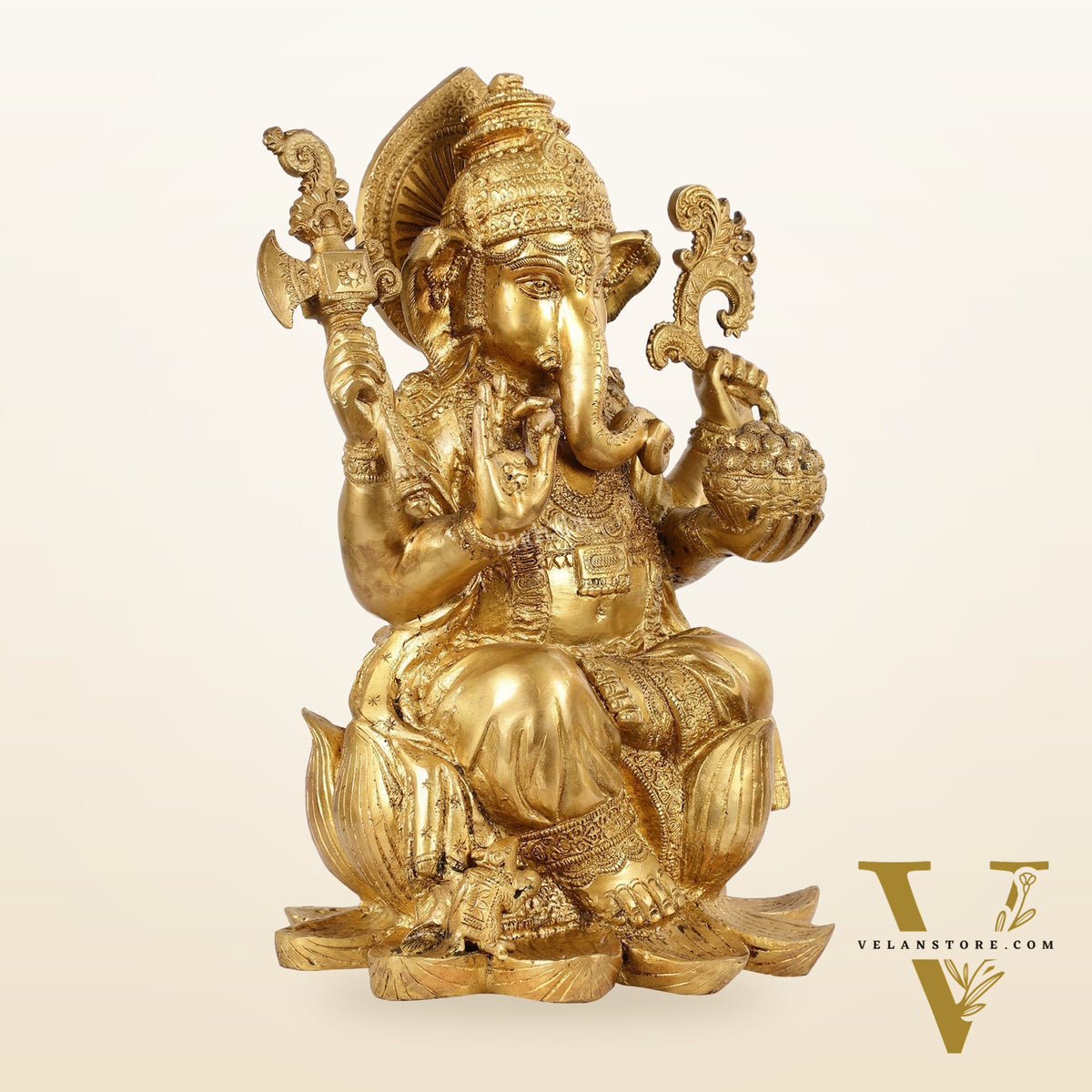 Brass Superfine Lord Ganesha Statue - 16 Inch