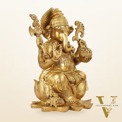Brass Superfine Lord Ganesha Statue - 16 Inch