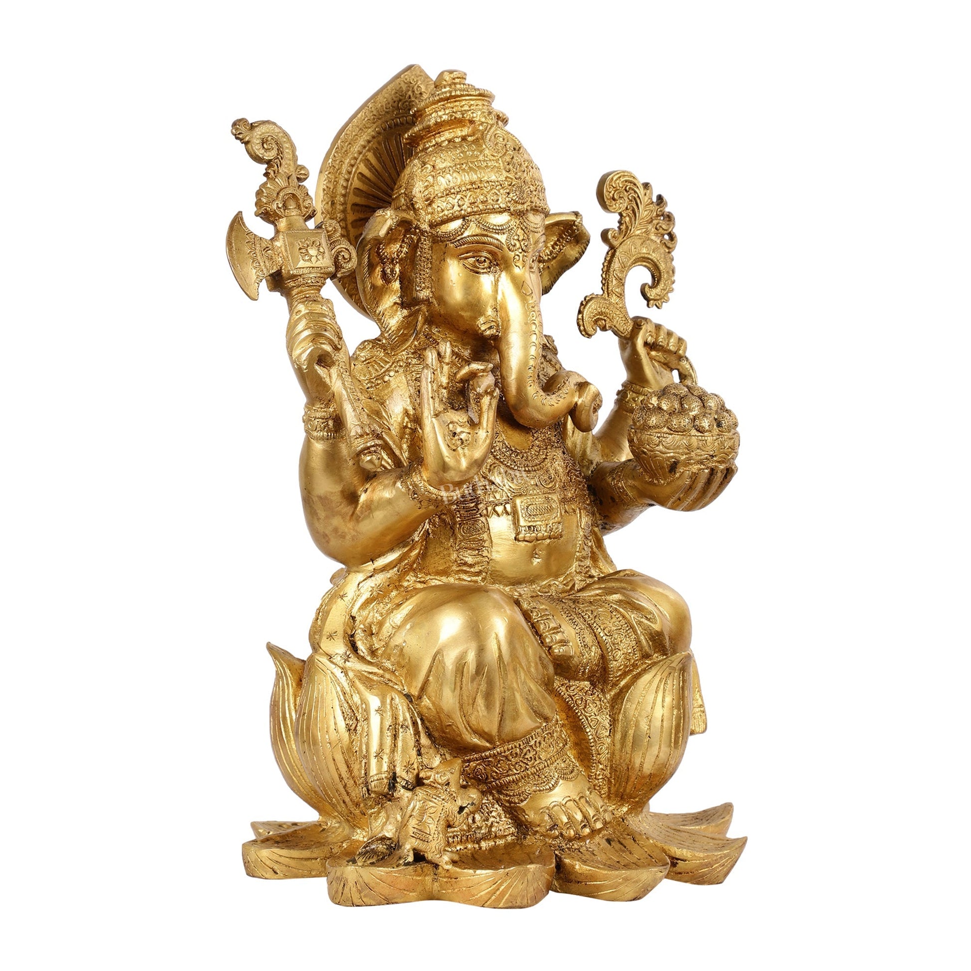 Brass Superfine Lord Ganesha Statue - 16 Inch