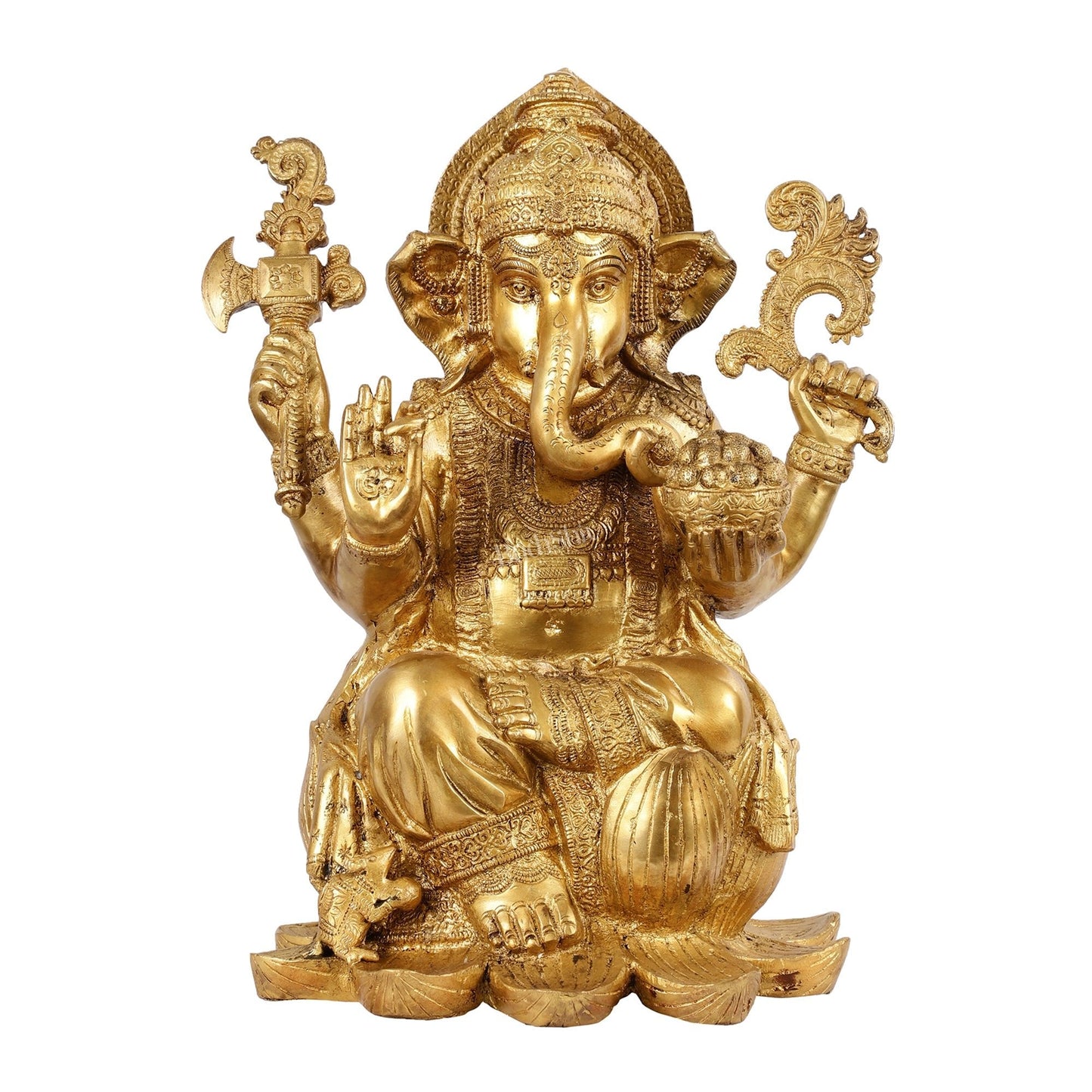 Brass Superfine Lord Ganesha Statue - 16 Inch