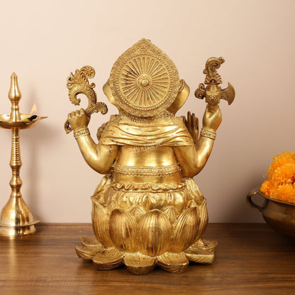Brass Superfine Lord Ganesha Statue - 16 Inch