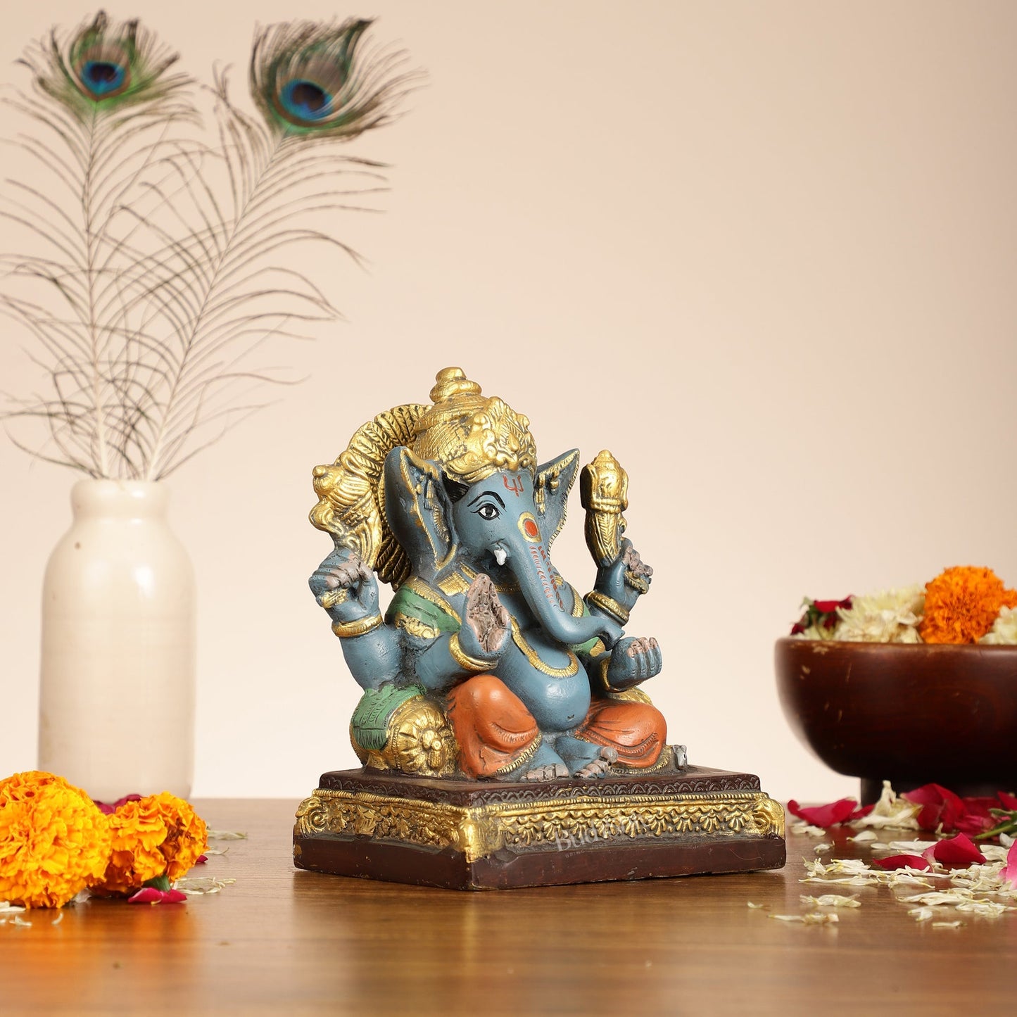 Brass Superfine Lord Ganesha Statue - 7 Inch
