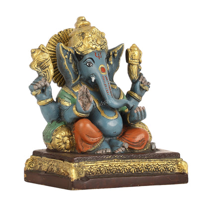 Brass Superfine Lord Ganesha Statue - 7 Inch