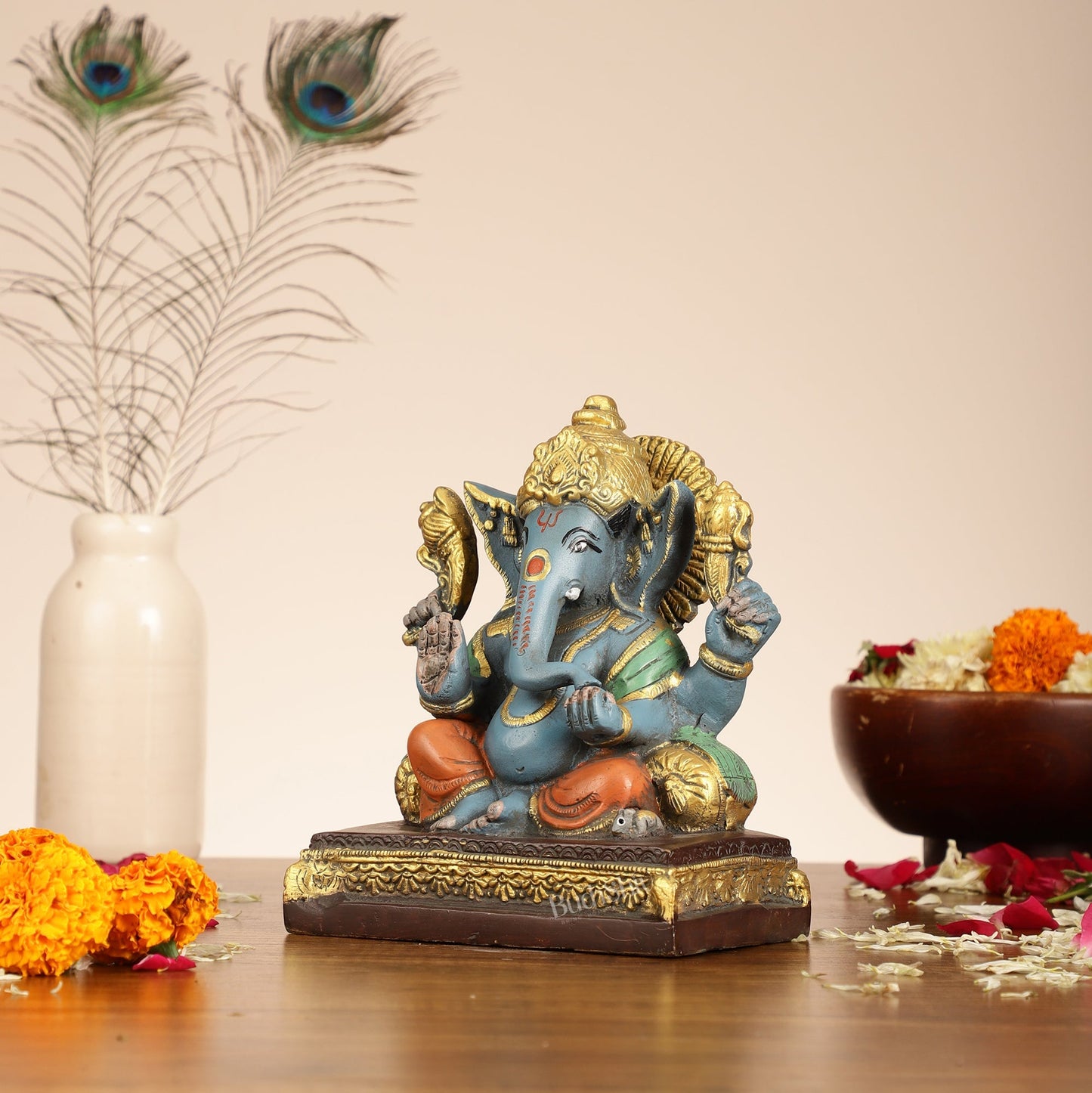 Brass Superfine Lord Ganesha Statue - 7 Inch