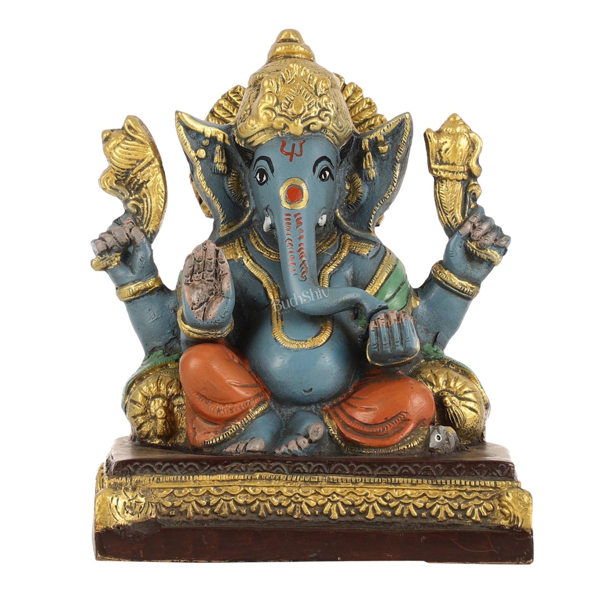 Brass Superfine Lord Ganesha Statue - 7 Inch
