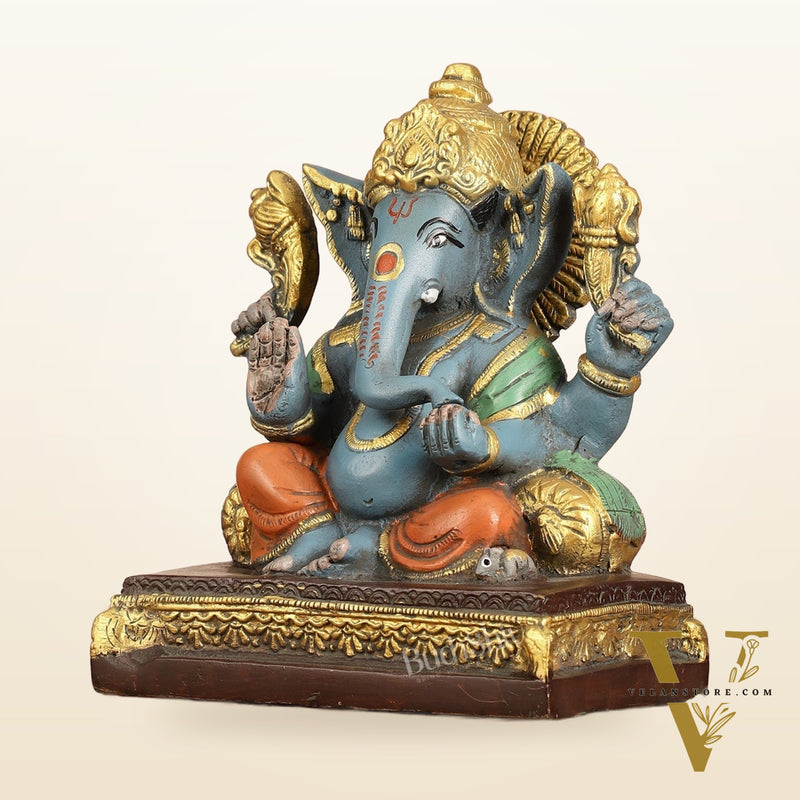Brass Superfine Lord Ganesha Statue - 7 Inch
