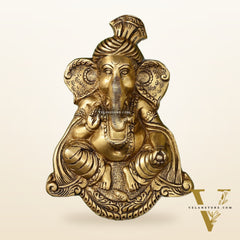 Brass Superfine Lord Ganesha Wall Hanging - 10x7.5x2 Inch