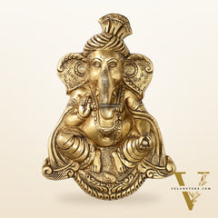 Brass Superfine Lord Ganesha Wall Hanging - 10x7.5x2 Inch