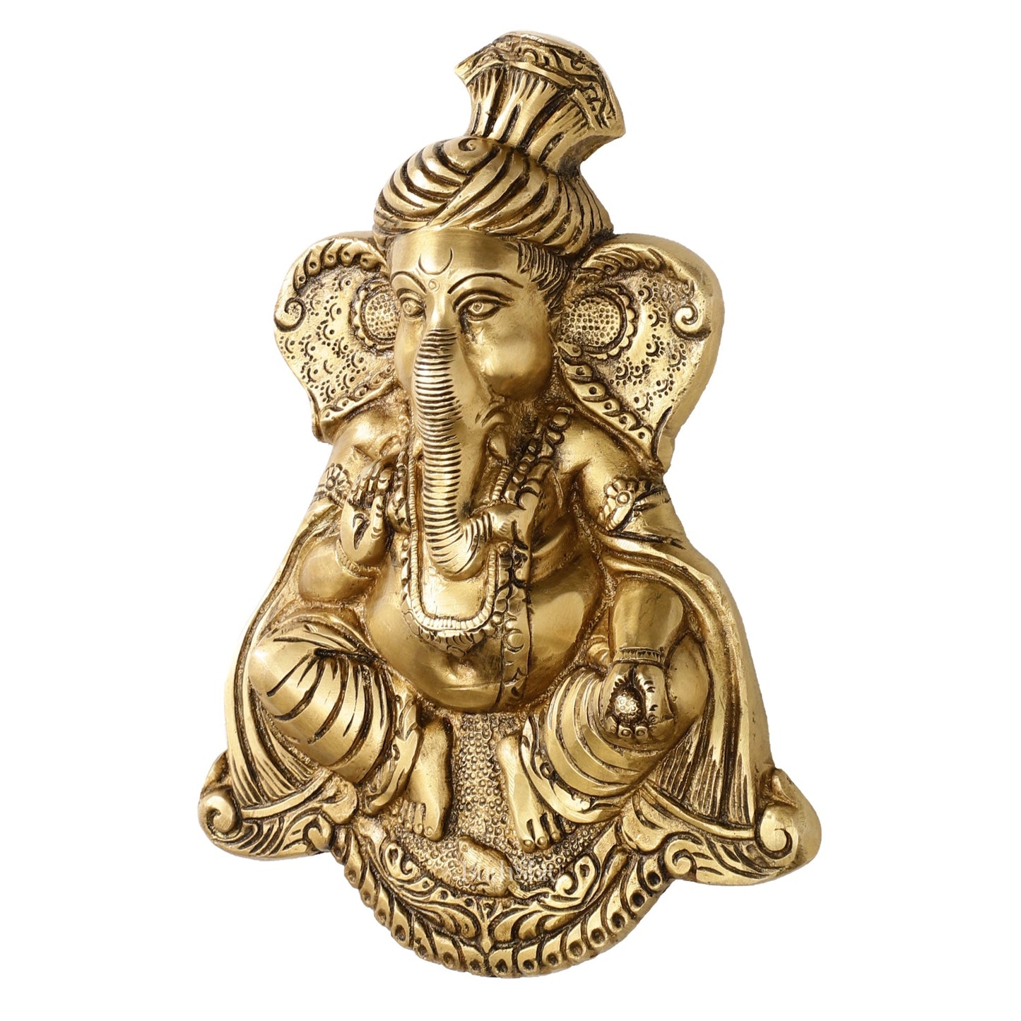 Brass Superfine Lord Ganesha Wall Hanging - 10x7.5x2 Inch