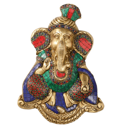 Brass Superfine Lord Ganesha Wall Hanging - 10x7.5x2 Inch