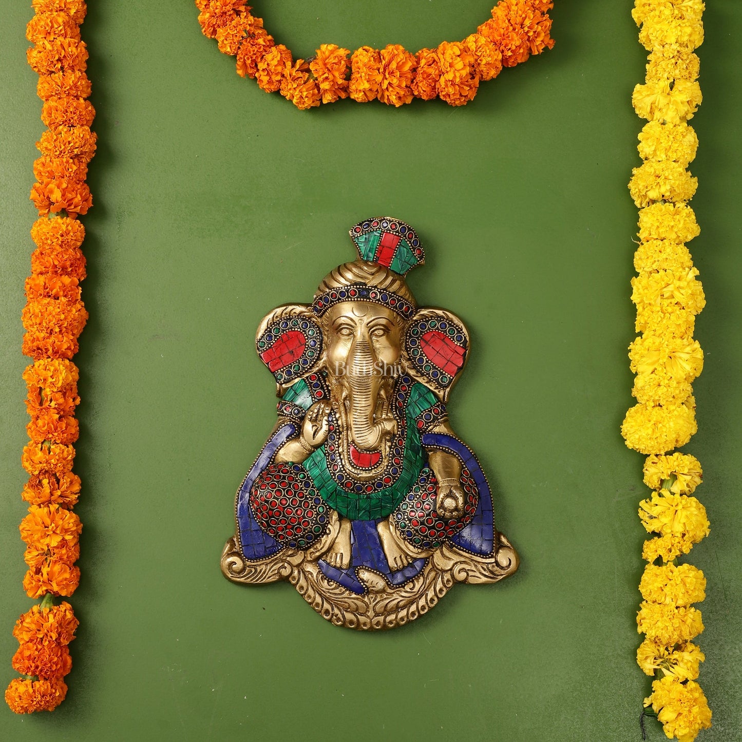 Brass Superfine Lord Ganesha Wall Hanging - 10x7.5x2 Inch