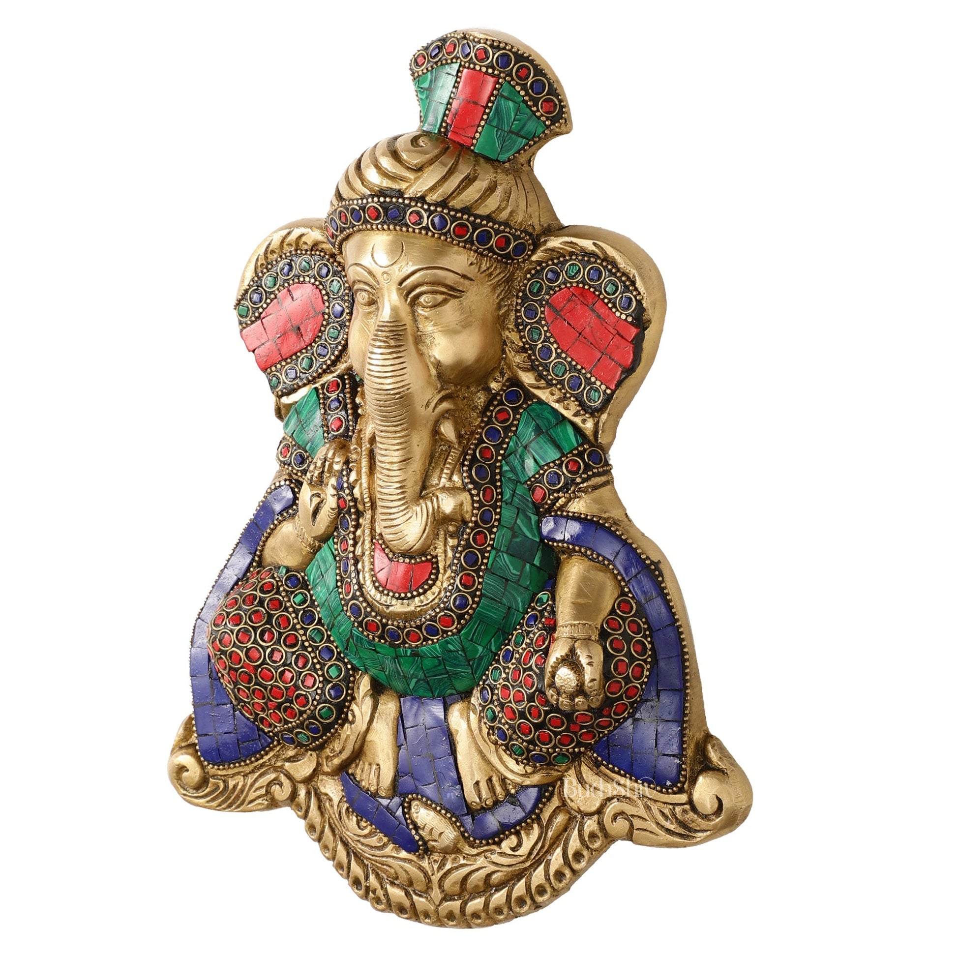 Brass Superfine Lord Ganesha Wall Hanging - 10x7.5x2 Inch
