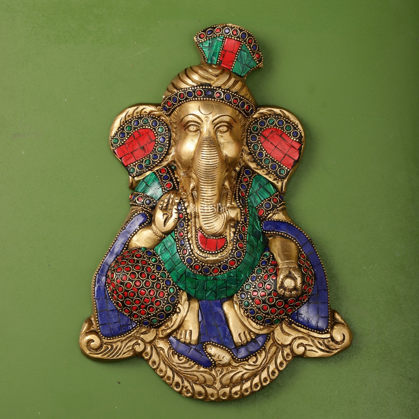 Brass Superfine Lord Ganesha Wall Hanging - 10x7.5x2 Inch